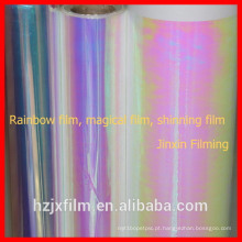 Filme hidrográfico de arco íris colorido / filme holográfico de vinil de vinil / filme holográfico esticável no arco-íris